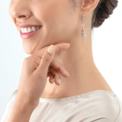 GeoCUBE® Iconic Precious earrings rose gold-peach