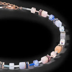 GeoCUBE® Iconic Precious necklace light blue-beige