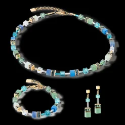 GeoCUBE® Iconic Precious necklace green-turquoise