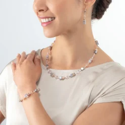 GeoCUBE® Iconic Precious necklace rose gold-peach