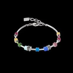 GeoCUBE® Lite Mini Bracelet Rainbow silver