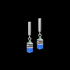 GeoCUBE® Lite Mini Earrings Rainbow silver