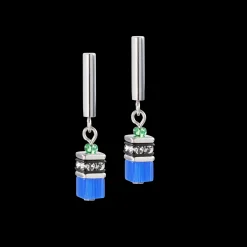 GeoCUBE® Lite Mini Earrings Rainbow silver