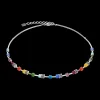 GeoCUBE® Lite Mini Necklace Rainbow silver