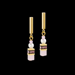 GeoCUBE® Mini Fusion Pearls Earrings gold-rose