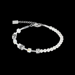 GeoCUBE® Mini Fusion Pearls Bracelet silver-white