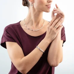 GeoCUBE® Mini Fusion Pearls Necklace silver-white
