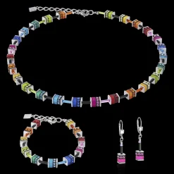 GeoCUBE® Necklace classic polaris & rhinestone multicolour