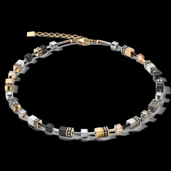 GEOCUBE® Necklace grey-gold