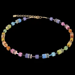 GeoCUBE® Necklace multicolour rainbow gold