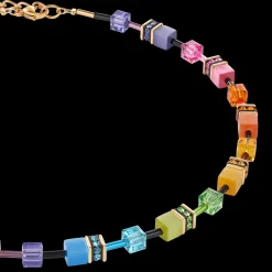 GeoCUBE® Necklace multicolour rainbow gold