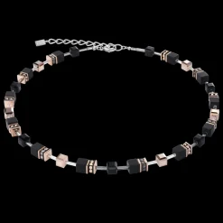 GeoCUBE® Necklace onyx black-rose gold
