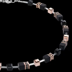 GeoCUBE® Necklace onyx black-rose gold