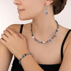 GeoCUBE® Necklace sodalite & haematite blue