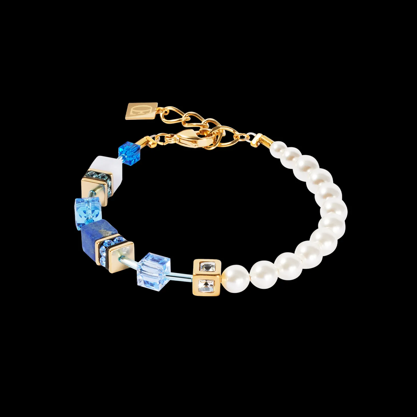 GeoCUBE® Precious Fusion Pearls bracelet blue