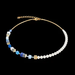 GeoCUBE® Precious Fusion Pearls necklace blue