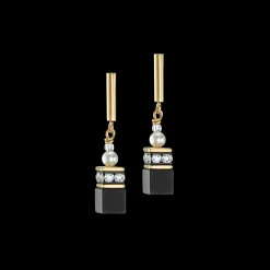 GeoCUBE® Precious Fusion Pearls earrings black-gold