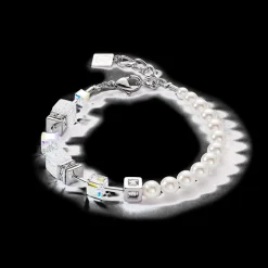 GeoCUBE® Precious Fusion Pearls bracelet white