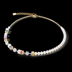 GeoCUBE® Precious Fusion Pearls necklace multicolour pastel