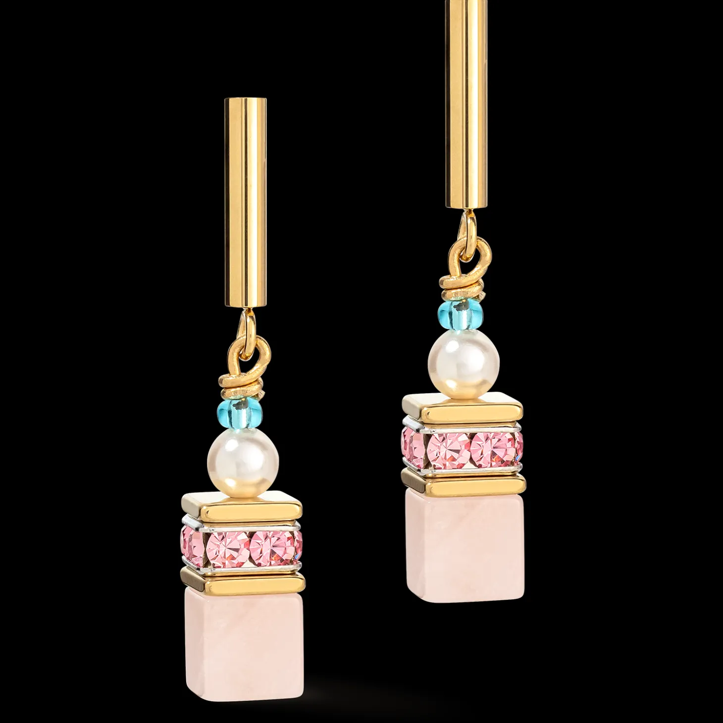 GeoCUBE® Precious Fusion Pearls earrings multicolour pastel