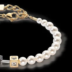 GeoCUBE® Precious Fusion Pearls bracelet black-gold