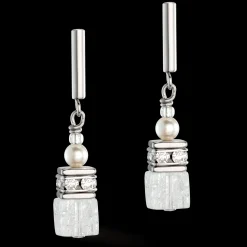 GeoCUBE® Precious Fusion Pearls earrings white