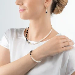 GeoCUBE® Precious Fusion Pearls necklace black-gold