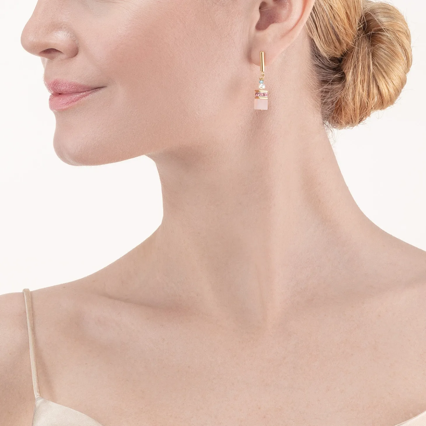 GeoCUBE® Precious Fusion Pearls earrings multicolour pastel