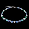 GeoCUBE® Precious Statement necklace silver-ocean
