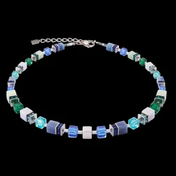 GeoCUBE® Precious Statement necklace silver-ocean