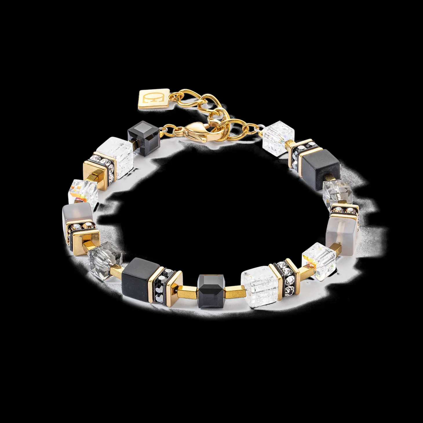 GeoCUBE® Precious statement bracelet gold-black