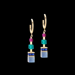 GeoCUBE® Precious Statement earrings gold-multicolour