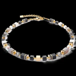 GeoCUBE® Precious statement necklace gold-black