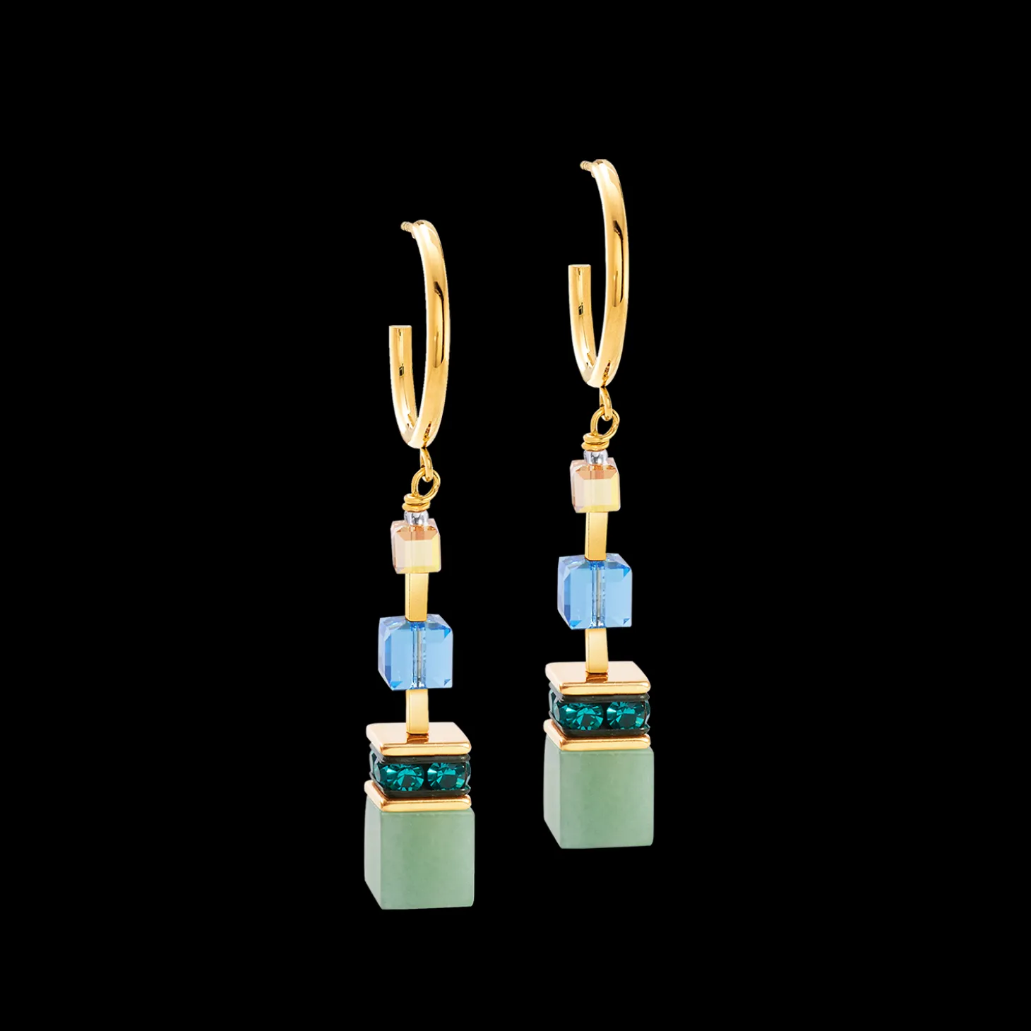 GeoCUBE® Precious Statement earrings gold-spring