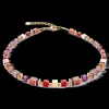 GeoCUBE® Precious statement necklace gold-red