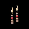 GeoCUBE® Precious statement earrings gold-red
