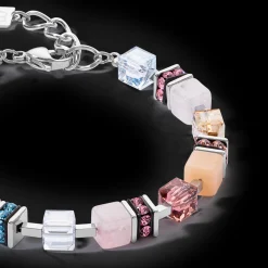 GeoCUBE® Precious Statement bracelet silver-pastel