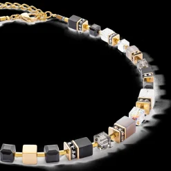 GeoCUBE® Precious statement necklace gold-black