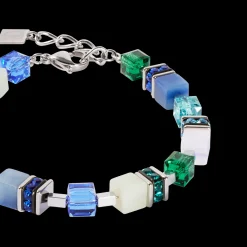 GeoCUBE® Precious Statement bracelet silver-ocean