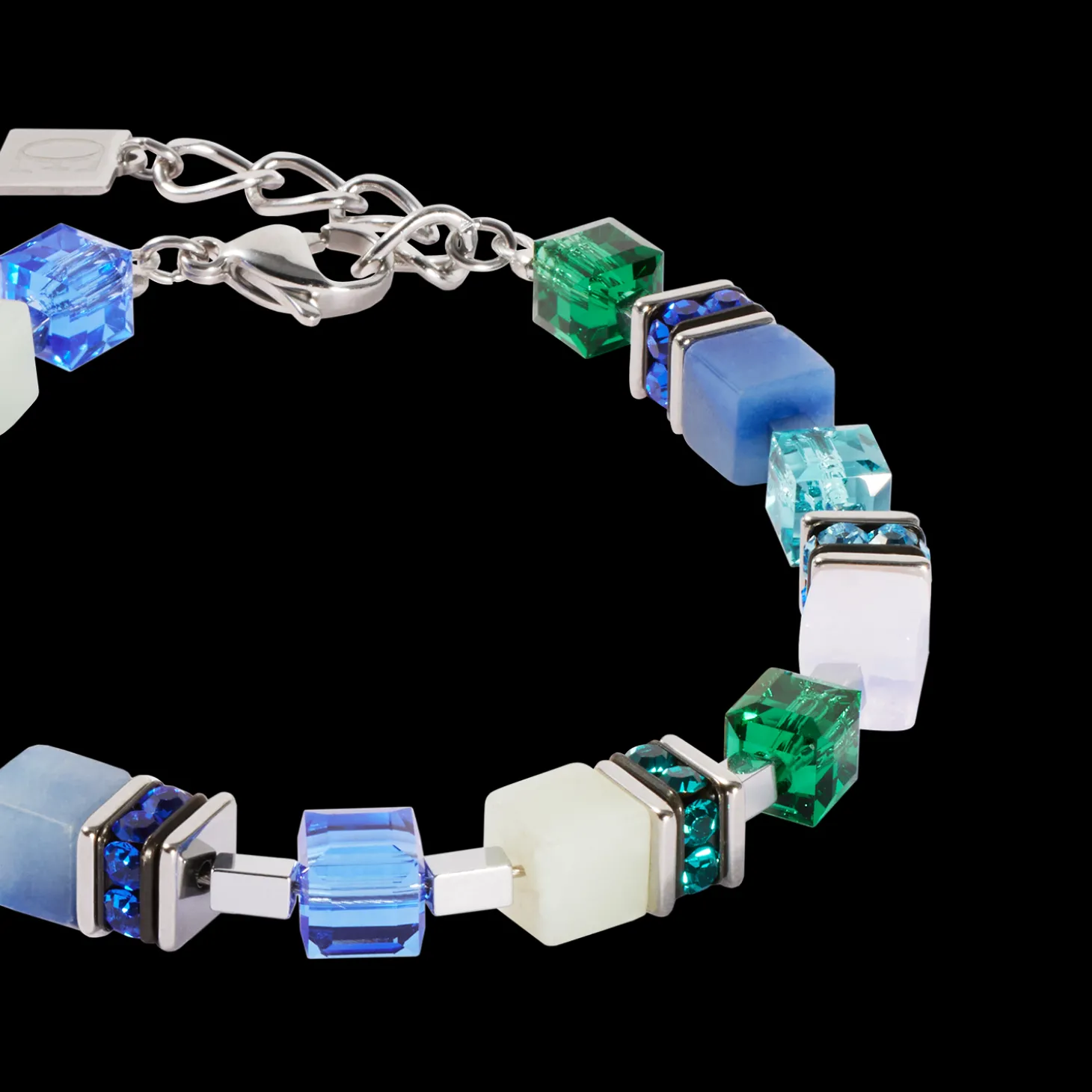 GeoCUBE® Precious Statement bracelet silver-ocean