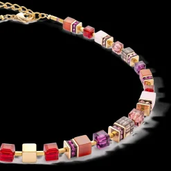 GeoCUBE® Precious statement necklace gold-red