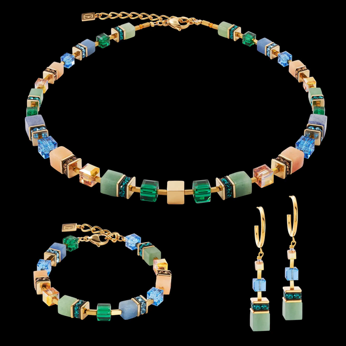 GeoCUBE® Precious Statement earrings gold-spring