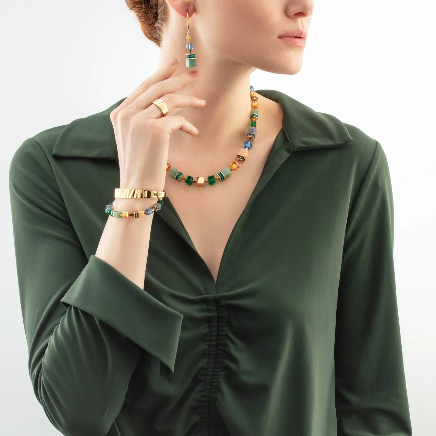 GeoCUBE® Precious Statement earrings gold-spring