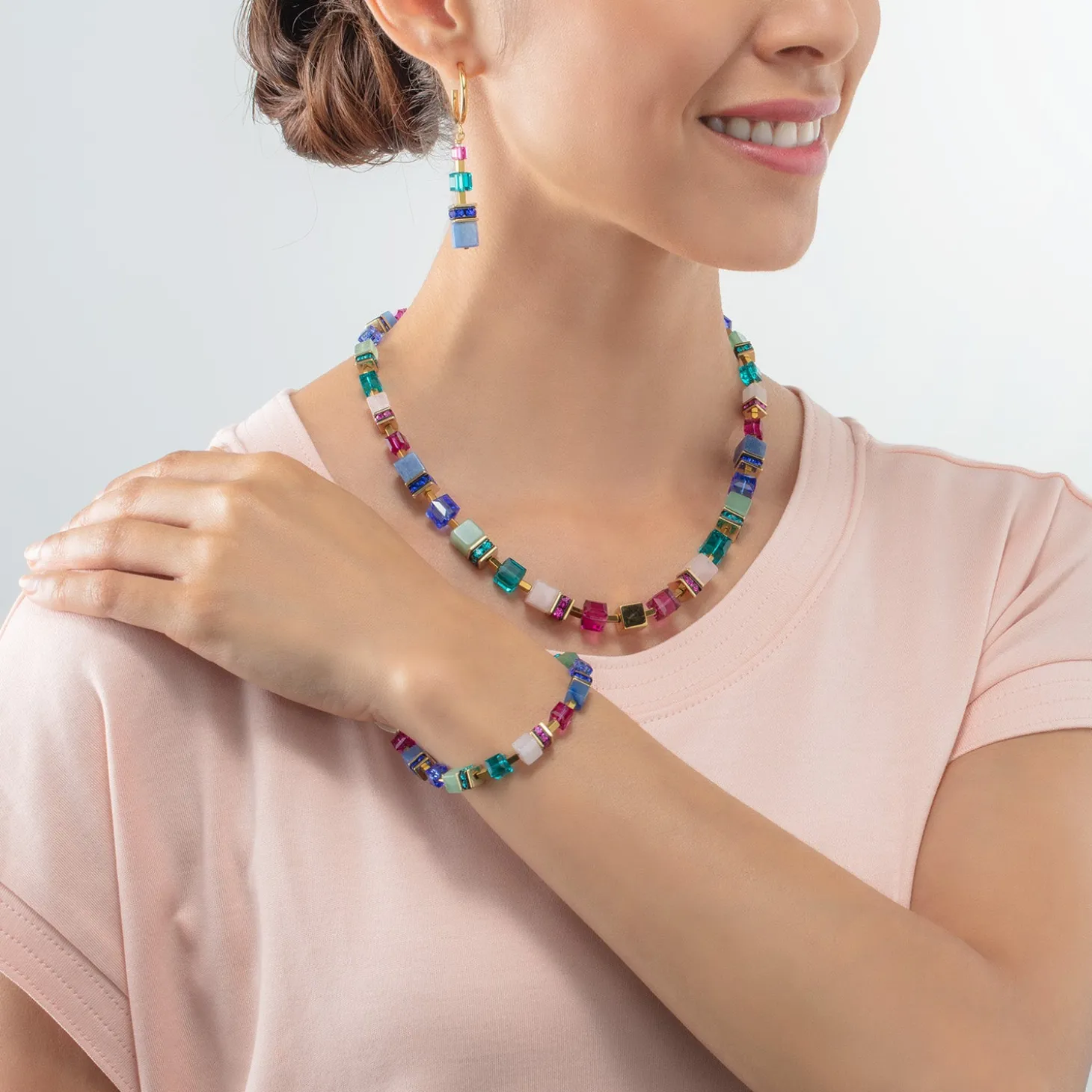 GeoCUBE® Precious Statement bracelet gold-multicolour
