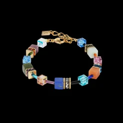 Gift Set Watch Iconic Spikes Midnight Blue Gold & GeoCUBE® Iconic Precious bracelet multicolour motion