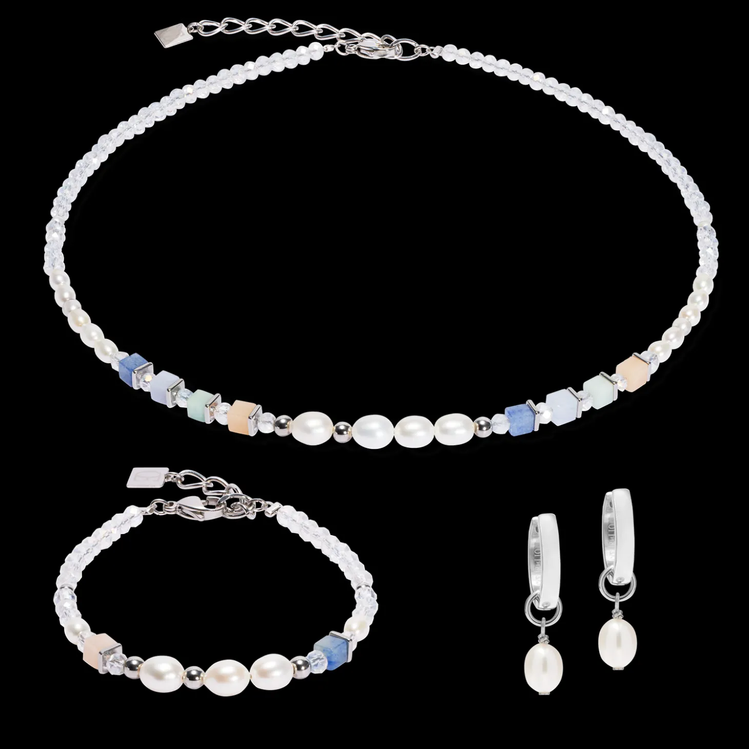 Hoop Cosmic Pearls soft silver