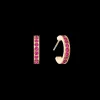 Hoop earrings 15 stainless steel & crystals gold pink