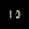 Hoop earrings 15 stainless steel & crystals gold dark green