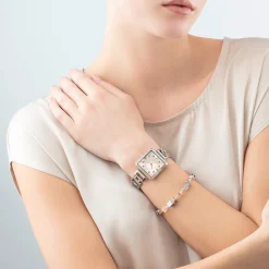 Iconic Cube Statement watch Apricot Crush Silver