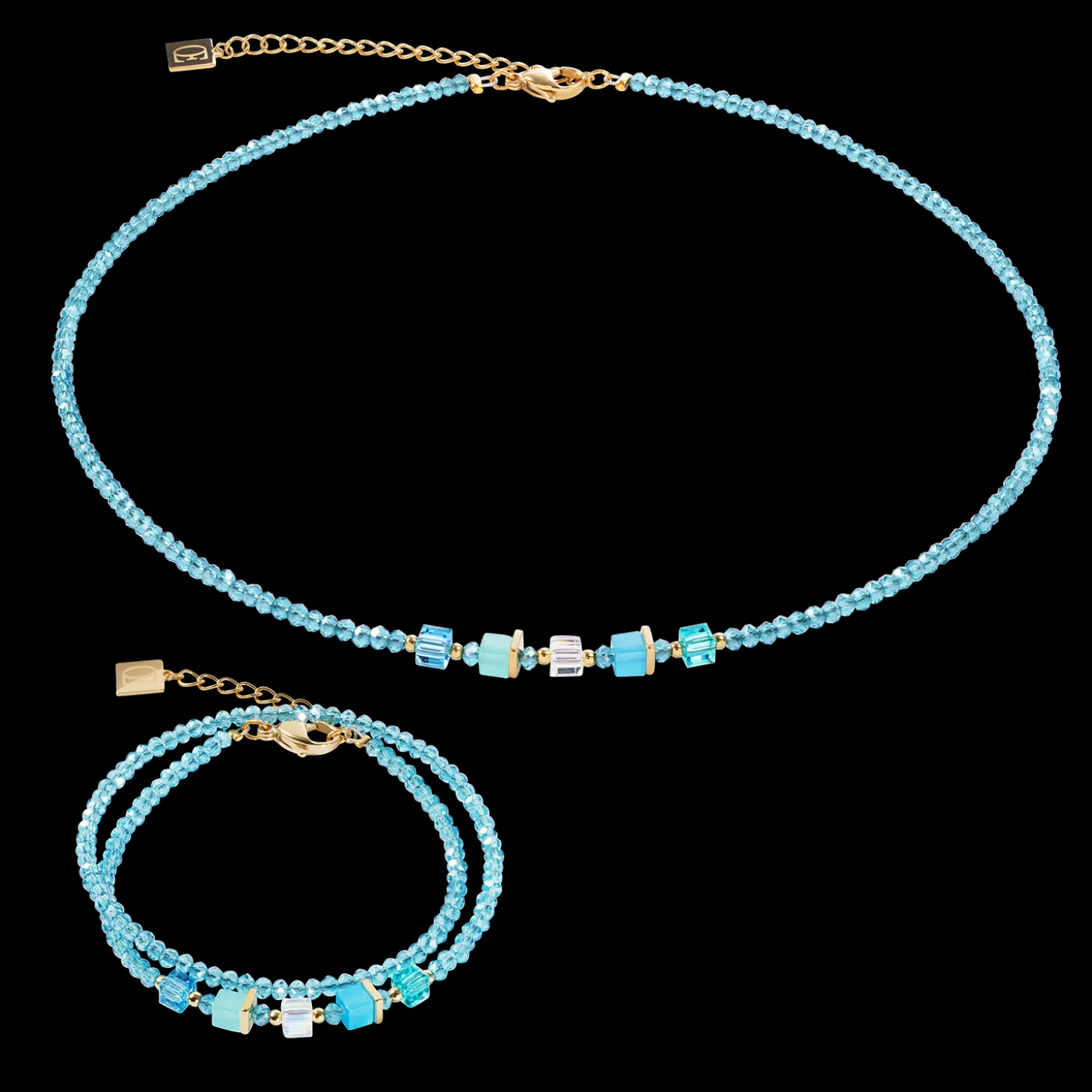 Joyful Colours Update Necklace gold-turquoise